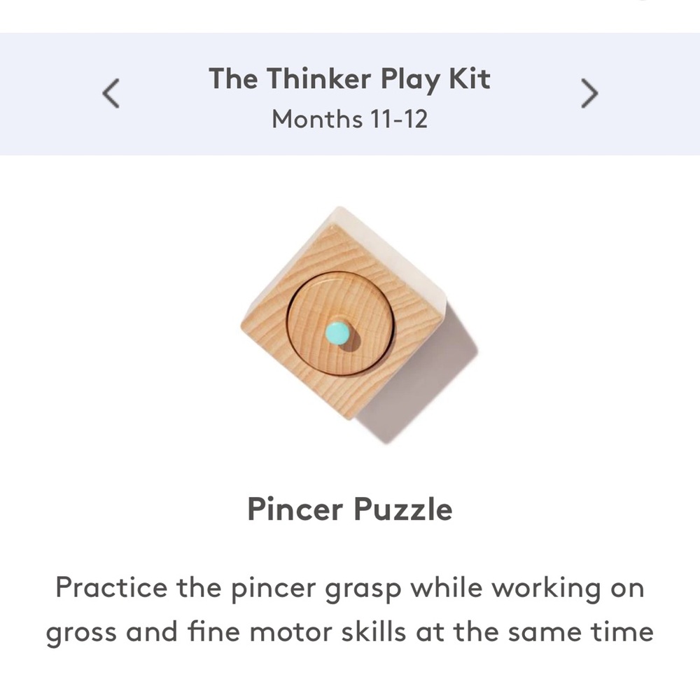 Lovevery pincer puzzle. From the thinker play kit